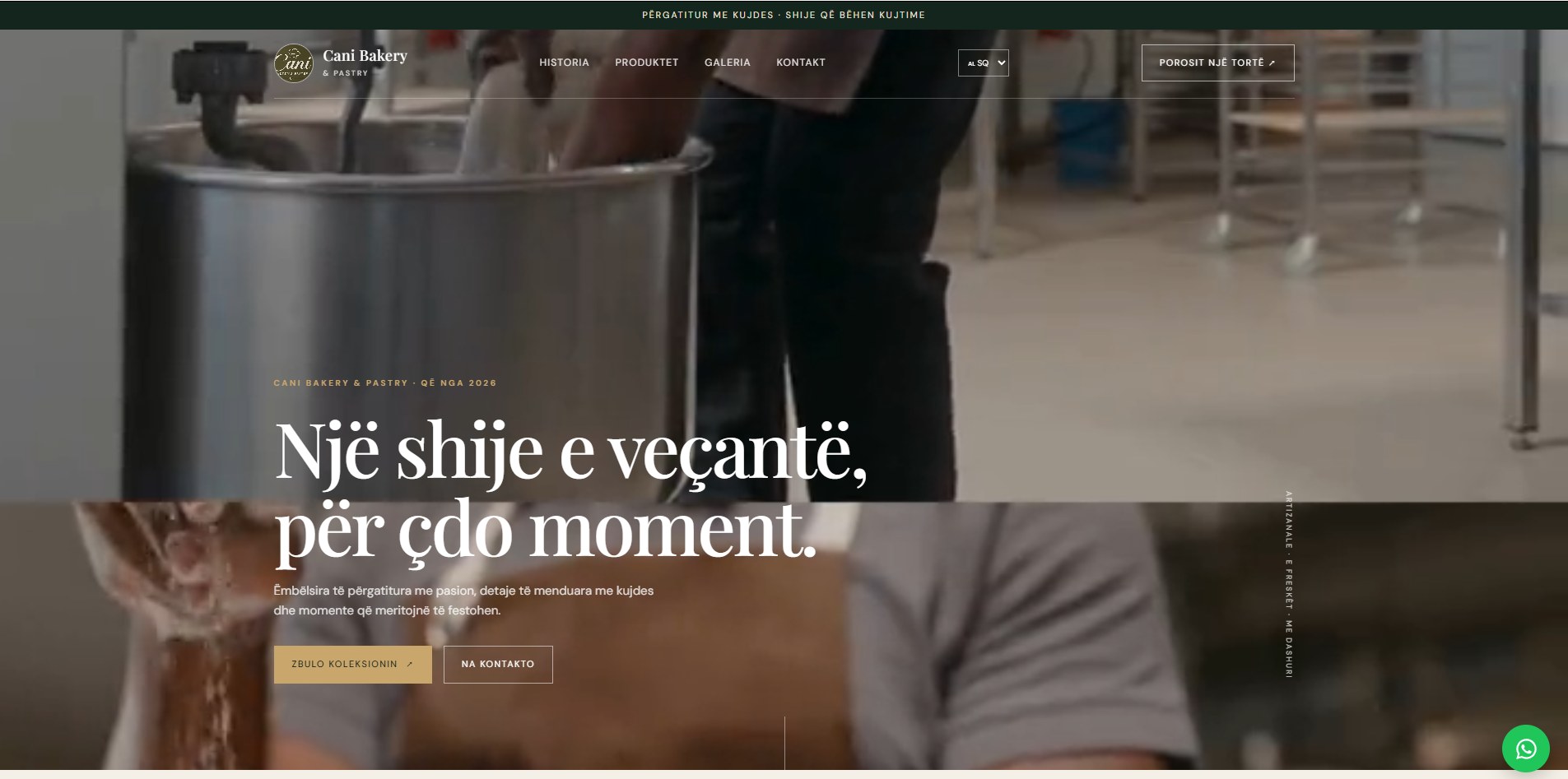 Pamja e website-it Cani Bakery & Pastry